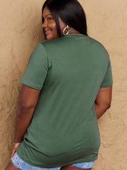 Full Size Round Neck Short Sleeve T-Shirt - Trendsi