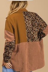 High-Low Leopard Snap Down Shacket