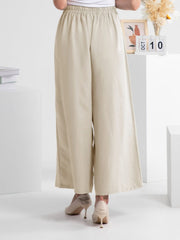 Wide Leg Elastic Waist Pants Trendsi