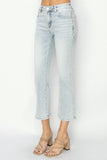 RISEN Full Size Mid Rise Cropped Flare Jeans - Trendsi