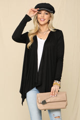 Celeste Full Size Open Front Knit Cardigan - Trendsi