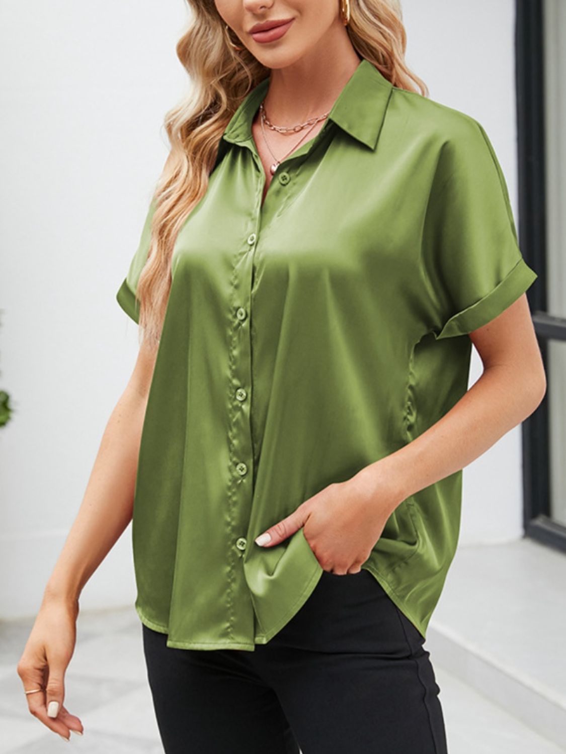 Button Up Short Sleeve Shirt - Flyclothing LLC