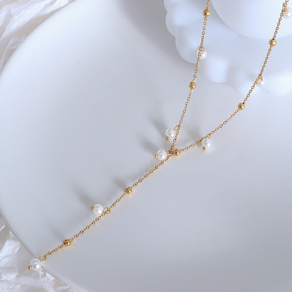 18K Gold-Plated Pearl Drop Necklace Trendsi