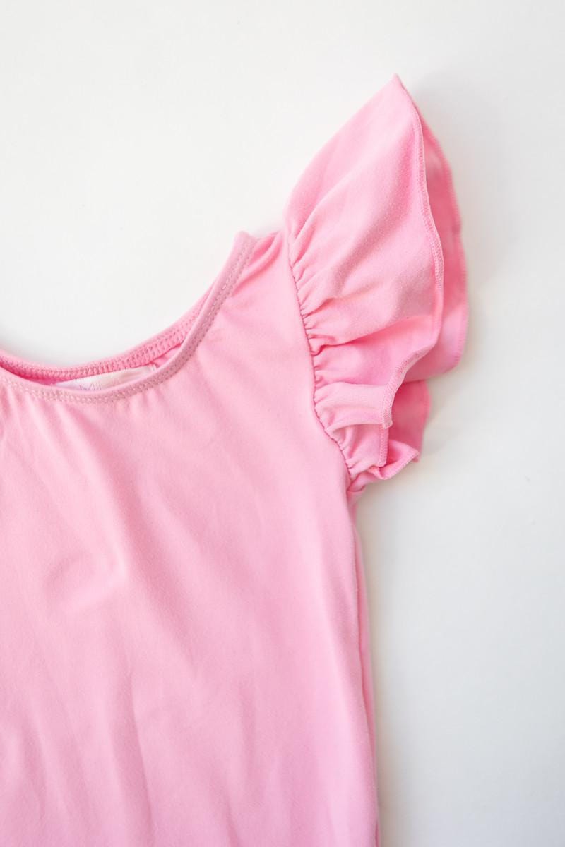 Bubblegum Pink S/S Flutter Sleeve Leotard - Mila & Rose ®