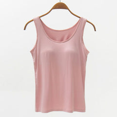 Full Size Wide Strap Modal Tank with Bra - Trendsi