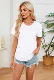 Ruched Round Neck Short Sleeve T-Shirt Trendsi