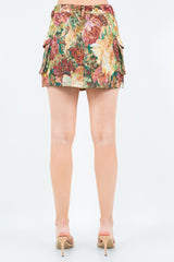 American Bazi Jacquard Weave Cargo Pocket Skirt - Trendsi