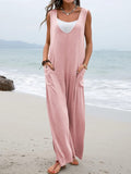 Full Size Wide Strap Jumpsuit with Pockets - Trendsi