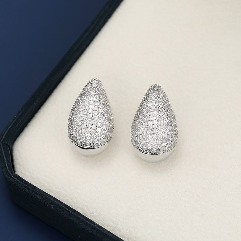 18K Gold-Plated Zircon Teardrop Earring - Trendsi