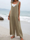 Full Size Wide Strap Jumpsuit with Pockets - Trendsi