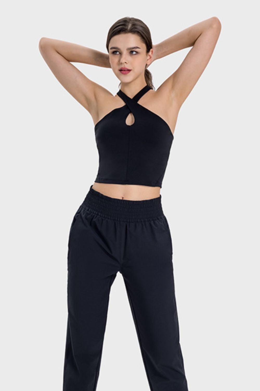 Crisscross Grecian Neck Active Cami - Flyclothing LLC