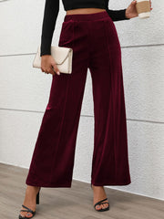 Elastic Waist Wide Leg Pants