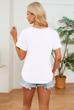 Ruched Round Neck Short Sleeve T-Shirt Trendsi