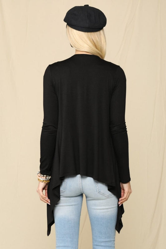 Celeste Full Size Open Front Knit Cardigan - Trendsi