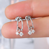 925 Sterling Silver Moissanite C-Hoop Earrings - Flyclothing LLC