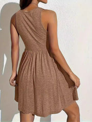 Full Size Square Neck Sleeveless Mini Dress