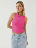 Round Neck Cropped Tank - Trendsi