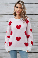 Angel Wings Heart Round Neck Long Sleeve Sweater