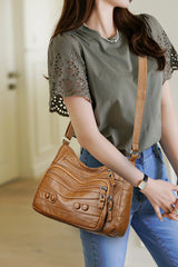 PU Leather Adjustable Strap Shoulder Bag - Flyclothing LLC