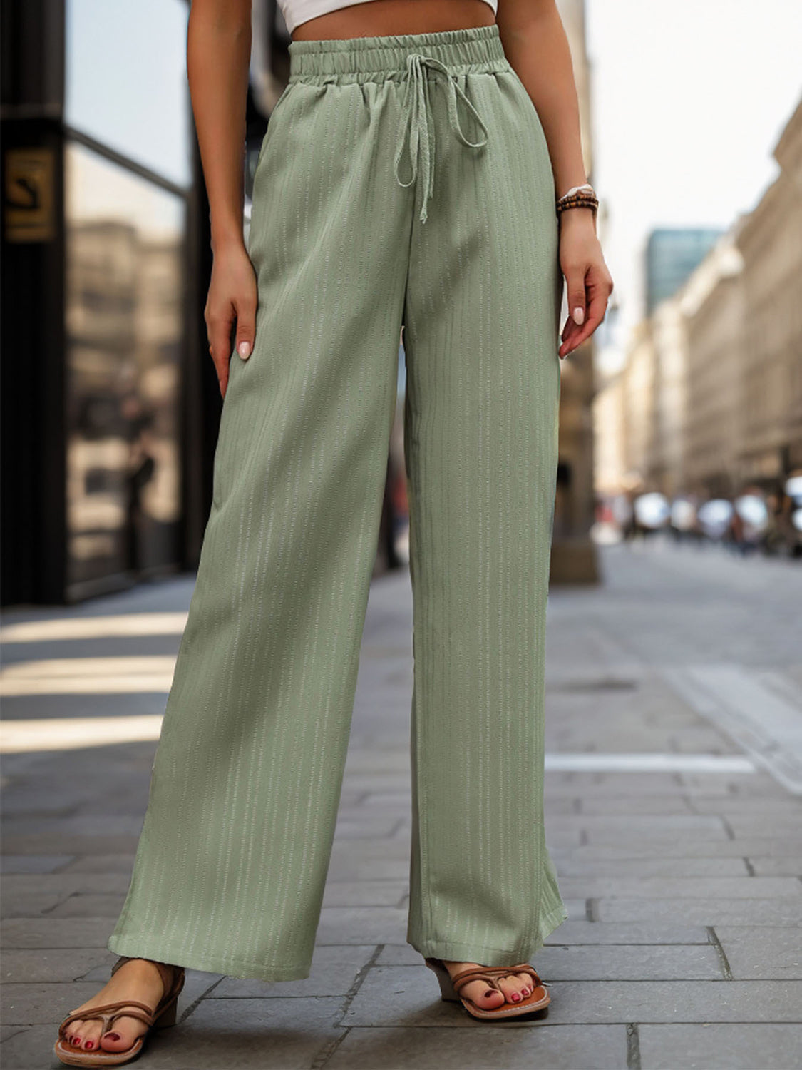 High Waist Wide Leg Pants Trendsi