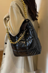 Bubble Texture Chain Handbag - Trendsi