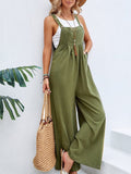 Full Size Square Neck Wide Strap Overalls - Trendsi