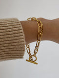 18K Gold-Plated Stainless Steel Chain Bracelet - Trendsi