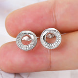 925 Sterling Silver Inlaid Moissanite Stud Earrings Trendsi