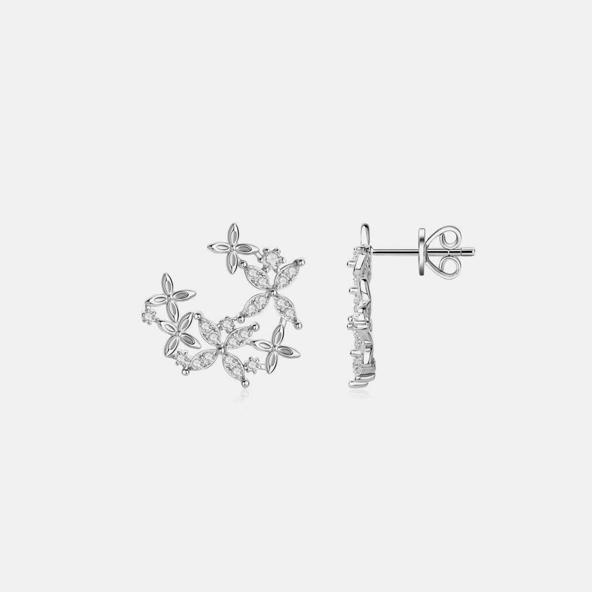 925 Sterling Silver Moissanite Lucky Clover Earrings Trendsi