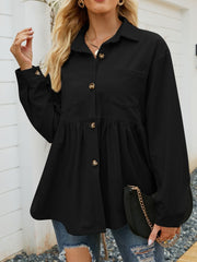 Mandy Button Up Long Sleeve Shirt - Trendsi