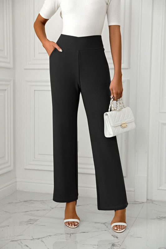 High Waist Straight Leg Pants - Trendsi