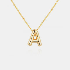 Gold-Plated Letter Pendant Necklace Trendsi