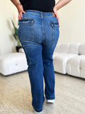 Judy Blue Full Size High Waist Straight Cargo Jeans - Trendsi