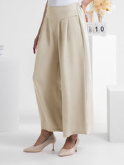 Wide Leg Elastic Waist Pants Trendsi