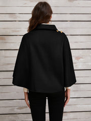 Collared Neck Cropped Cape - Trendsi