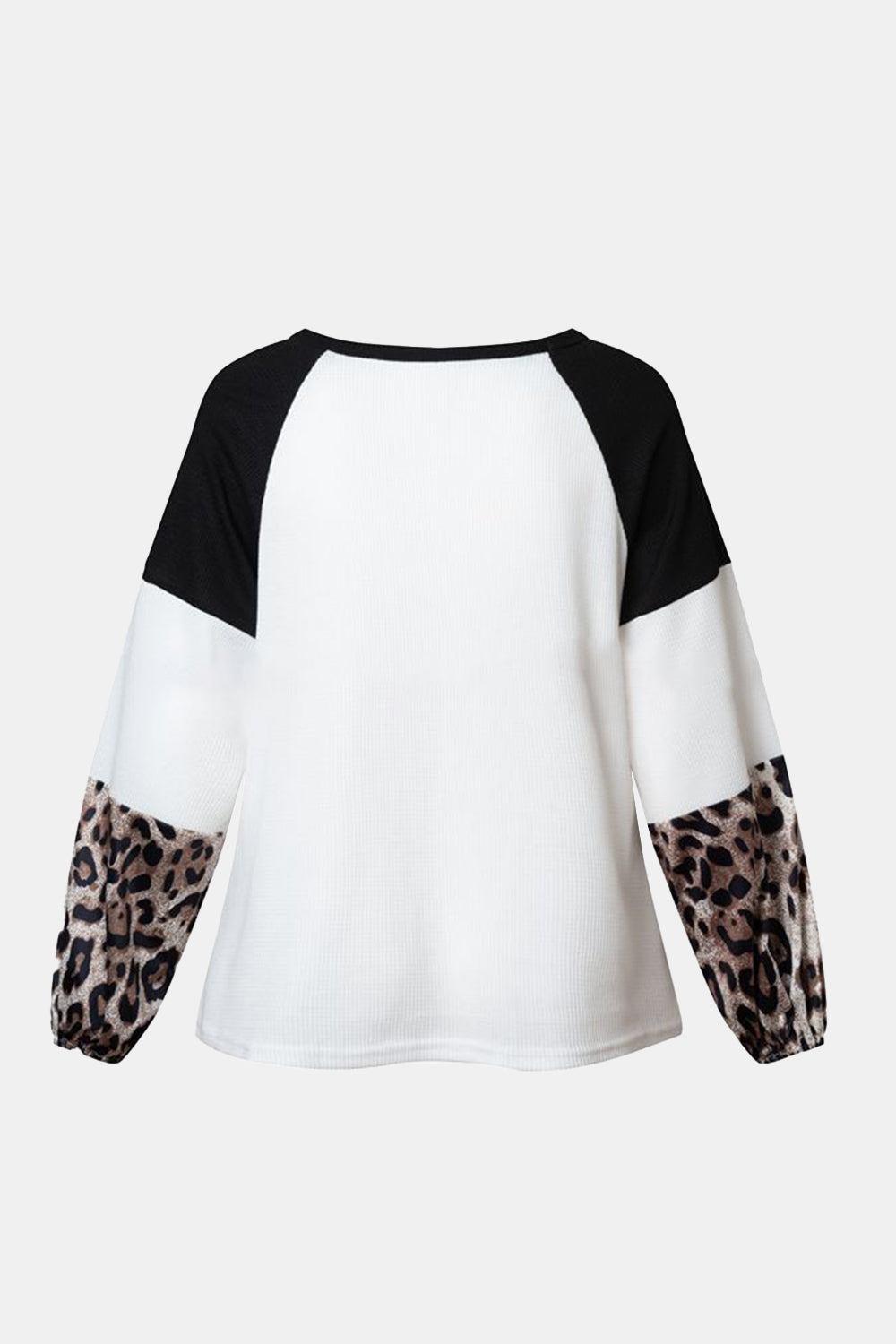 Twisted Color Block Round Neck Long Sleeve T-Shirt