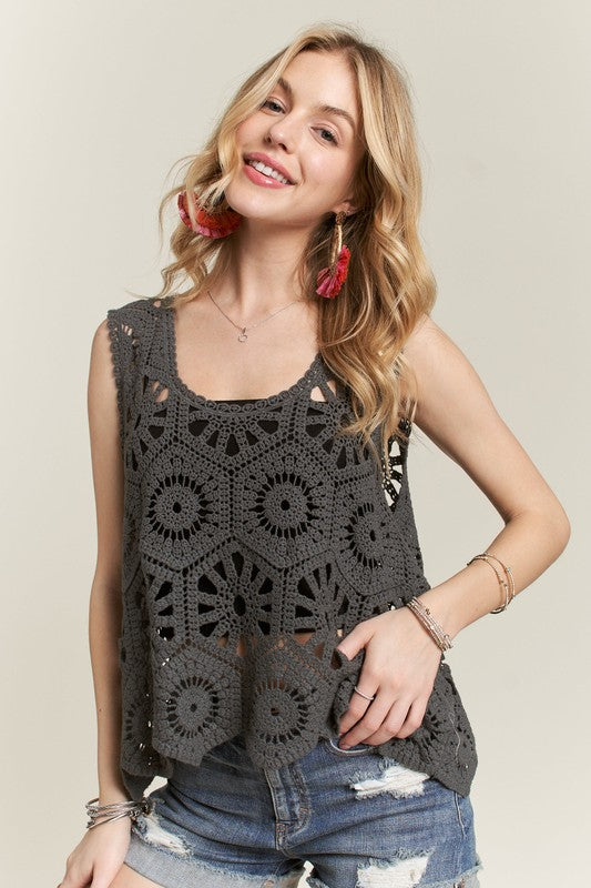 ADORA Crochet Wide Strap Tank