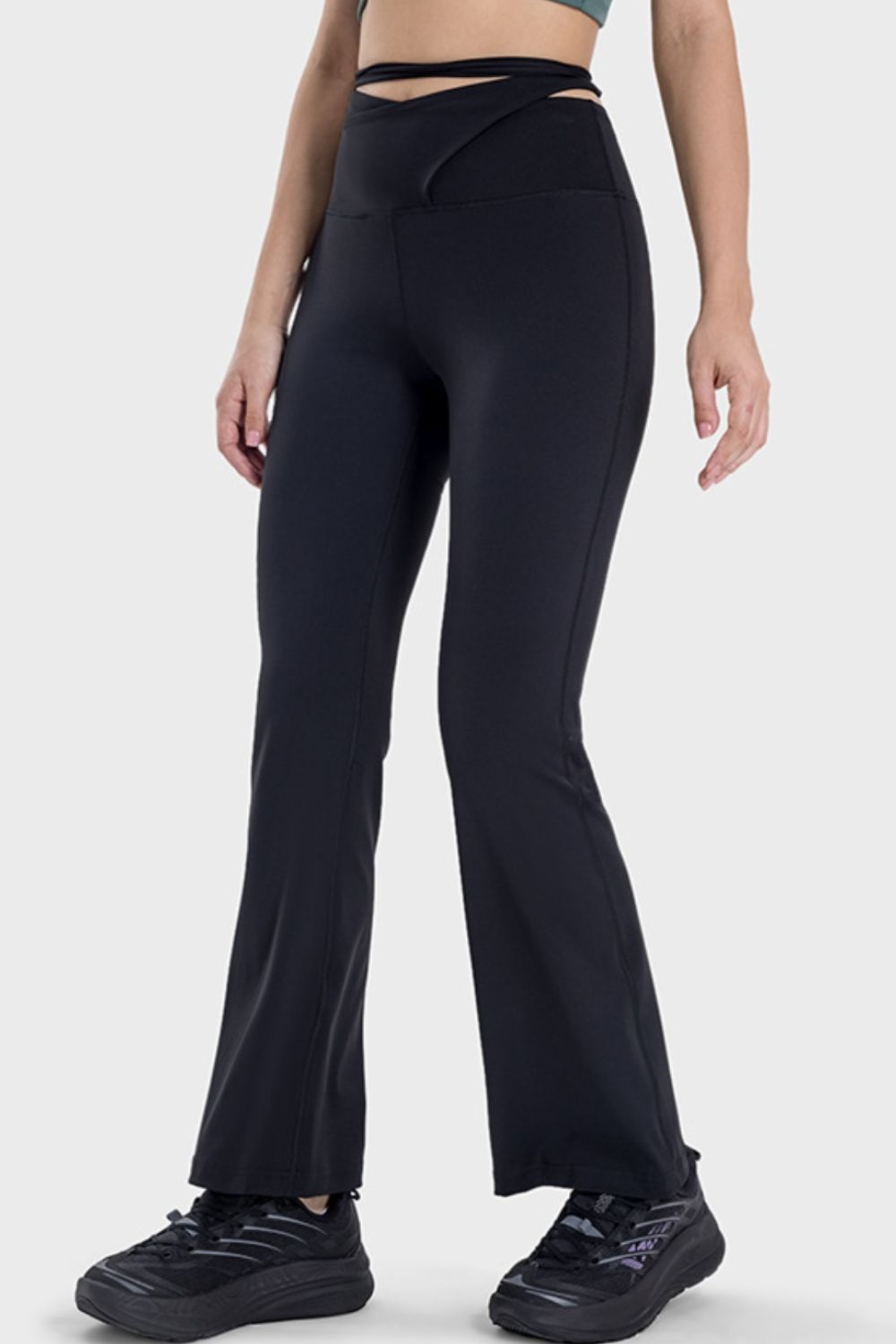 Tied Mid-Rise Waist Active Pants - Flyclothing LLC