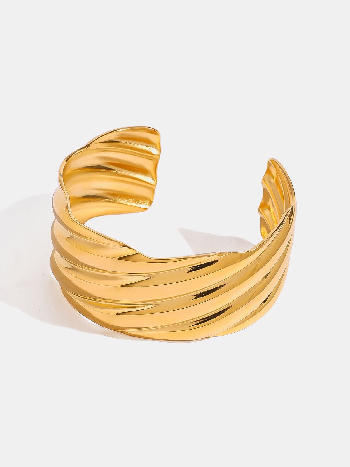 18K Gold-Plated Stainless Steel Open Ring - Trendsi