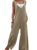 Full Size Wide Strap Jumpsuit with Pockets - Trendsi