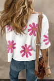 Flower Round Neck Half Sleeve T-Shirt Trendsi