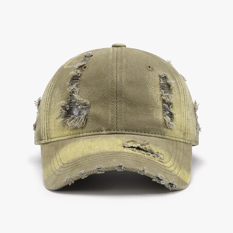 Distressed Adjustable Cotton Baseball Cap Trendsi