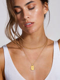 18K Gold-Plated Stainless Steel Double-Layered Necklace - Trendsi