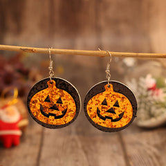 PU Leather Pumpkin Earrings - Trendsi