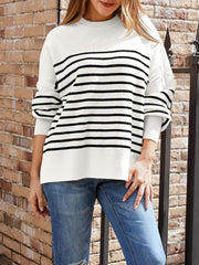 Striped Round Neck Long Sleeve Sweatshirt