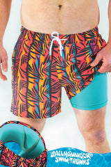 The Bay Breeze | Tropical Neon Ball Hammock® Pouch 5" Swim Trunks - Shinesty