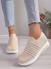 Breathable Mesh Wedge Sneakers - Trendsi