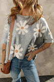 Flower Round Neck Half Sleeve T-Shirt Trendsi