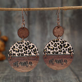 Wooden Leopard Round Shape Earrings Trendsi