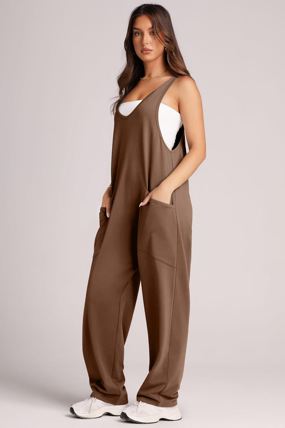 Wide Strap Jumpsuit with Pockets Trendsi